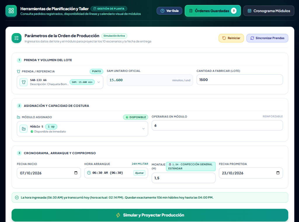 Parametrización de Pedido y Viabilidad de Confección en Enhebra OS
